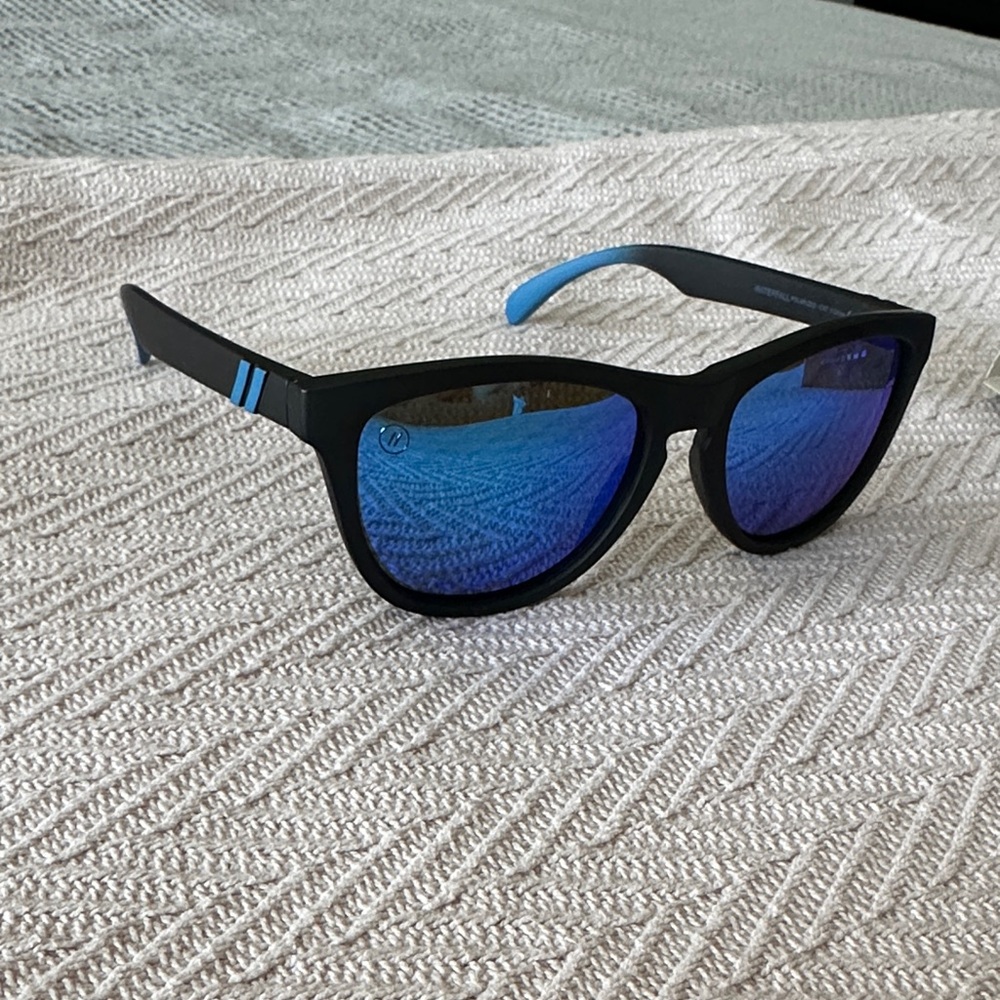 Black Sunglasses with Blue Accents